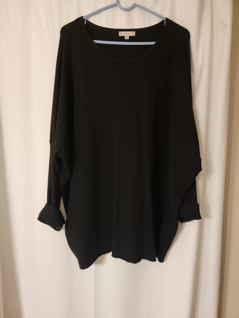 Love Black Relaxed Crewneck Lightweight Shirt, Has That Babydoll Look
